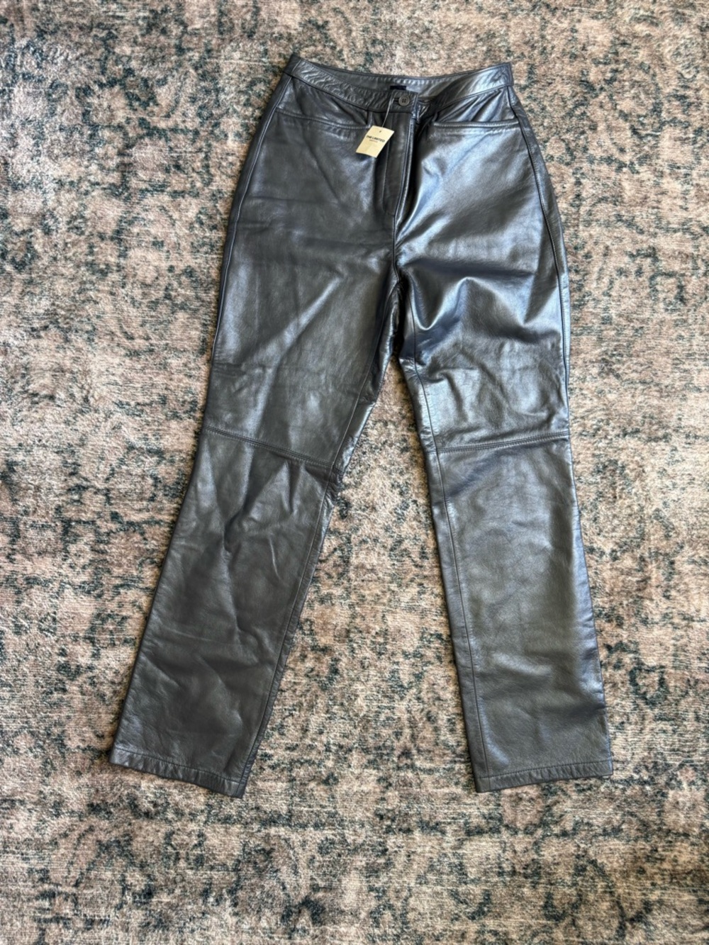 NWT The Limited Black Genuine Leather Trousers